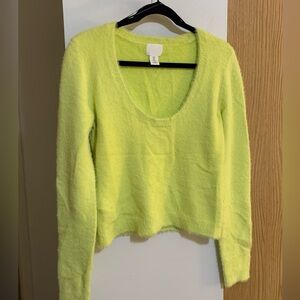 H&M Neon Yellow Crew Neck Sweater